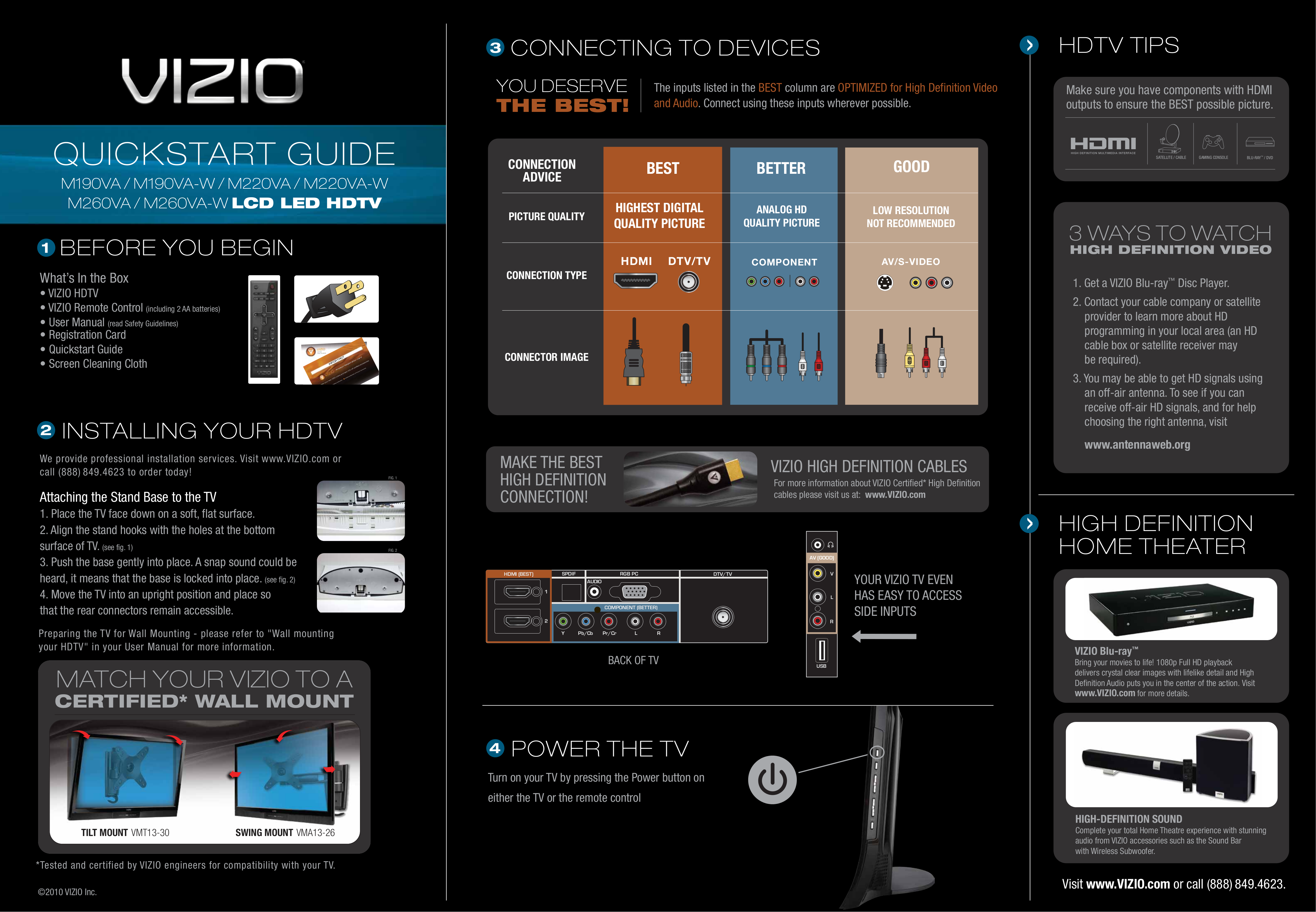 Download free pdf for Vizio M220VA TV manual