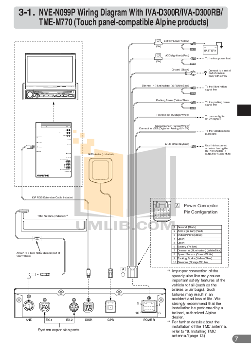 Alpine tme m780 схема подключения