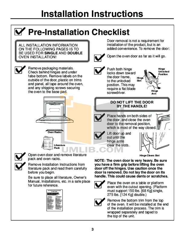 PDF manual for GE Oven Monogram ZET938SMSS