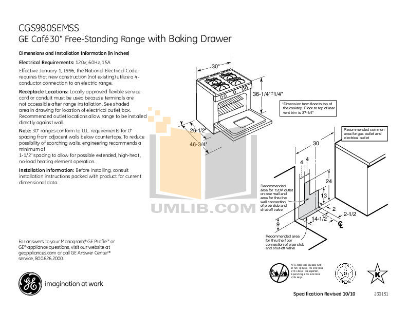 PDF Manual For GE Range Cafe CGS980SEMSS