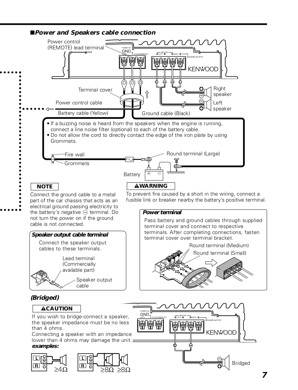 PDF manual for Kenwood Amp KAC-526