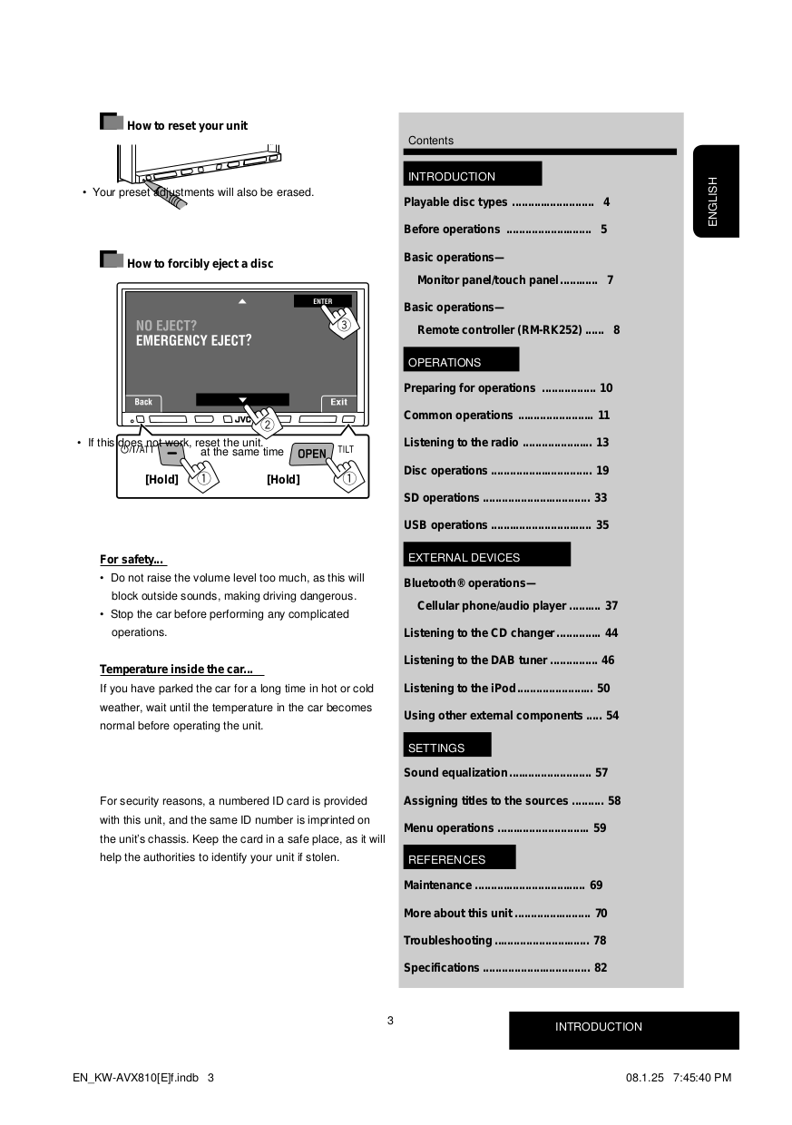 PDF manual for JVC Car Video KWAVX810