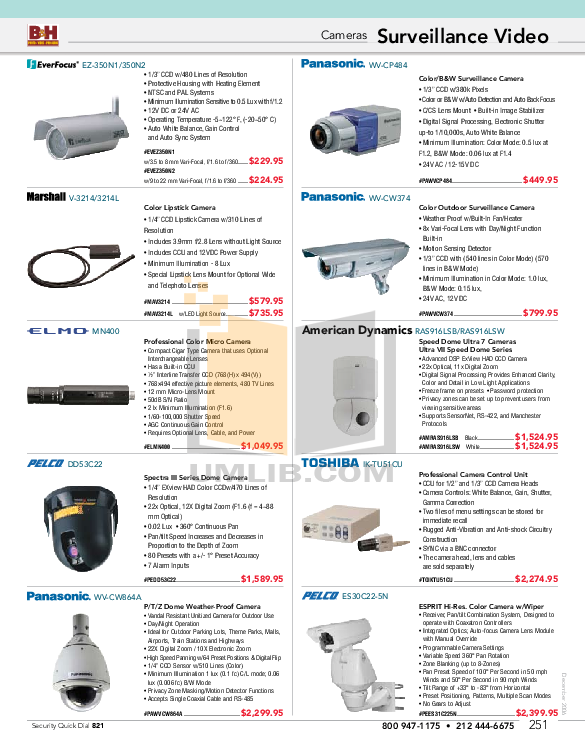 PDF manual for Elmo Security Camera TNC4604X