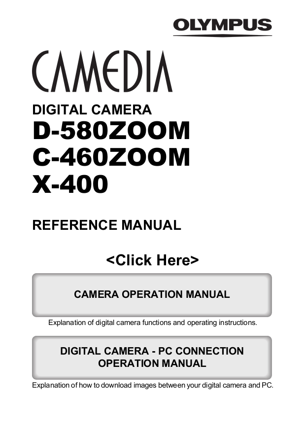 Download free pdf for Olympus CAMEDIA D-400 Zoom Digital Camera manual