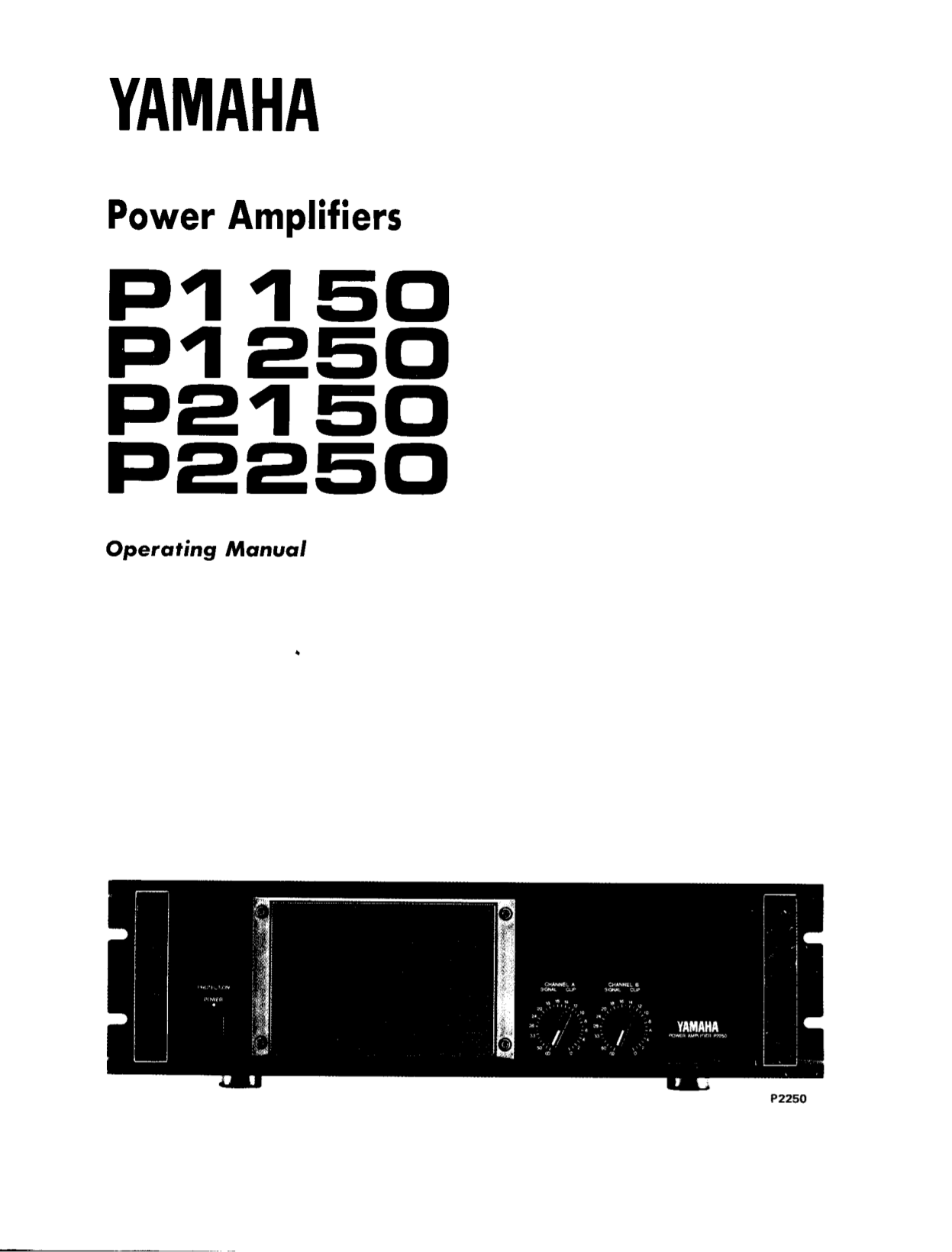 Download free pdf for Yamaha P1150 Amp manual