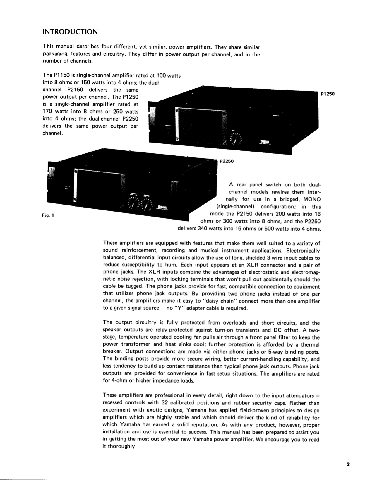 PDF manual for Yamaha Amp P1150