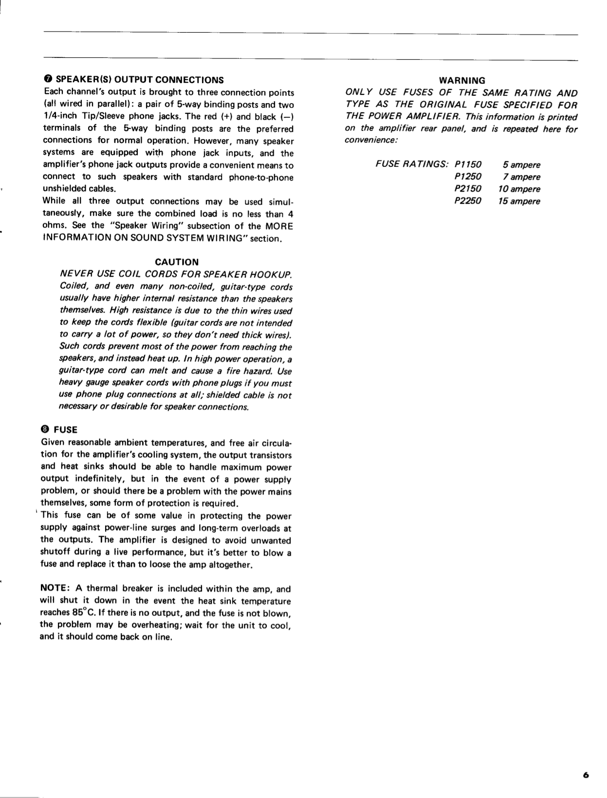 PDF manual for Yamaha Amp P1150