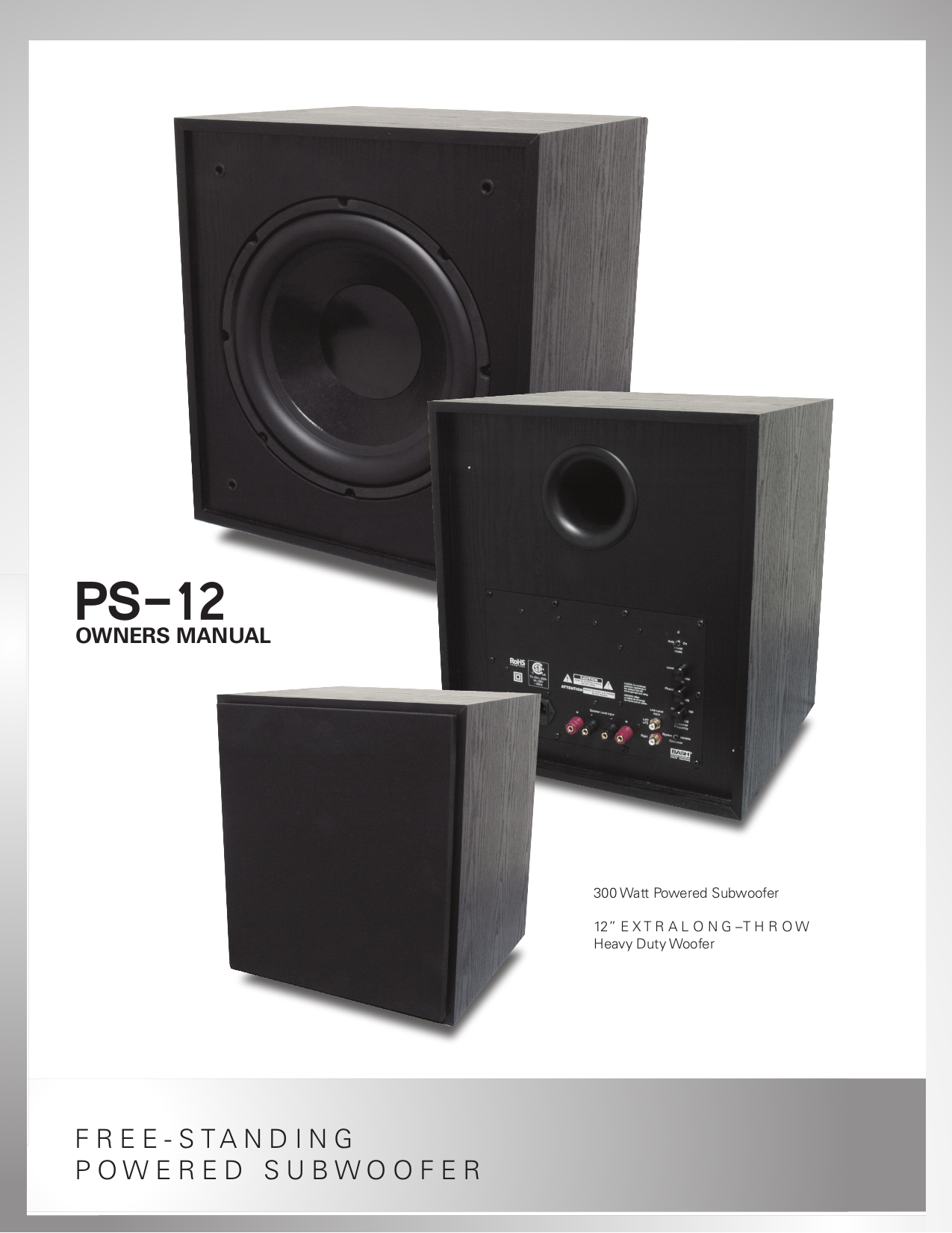 Download free pdf for Infinity PS 12 Subwoofer manual