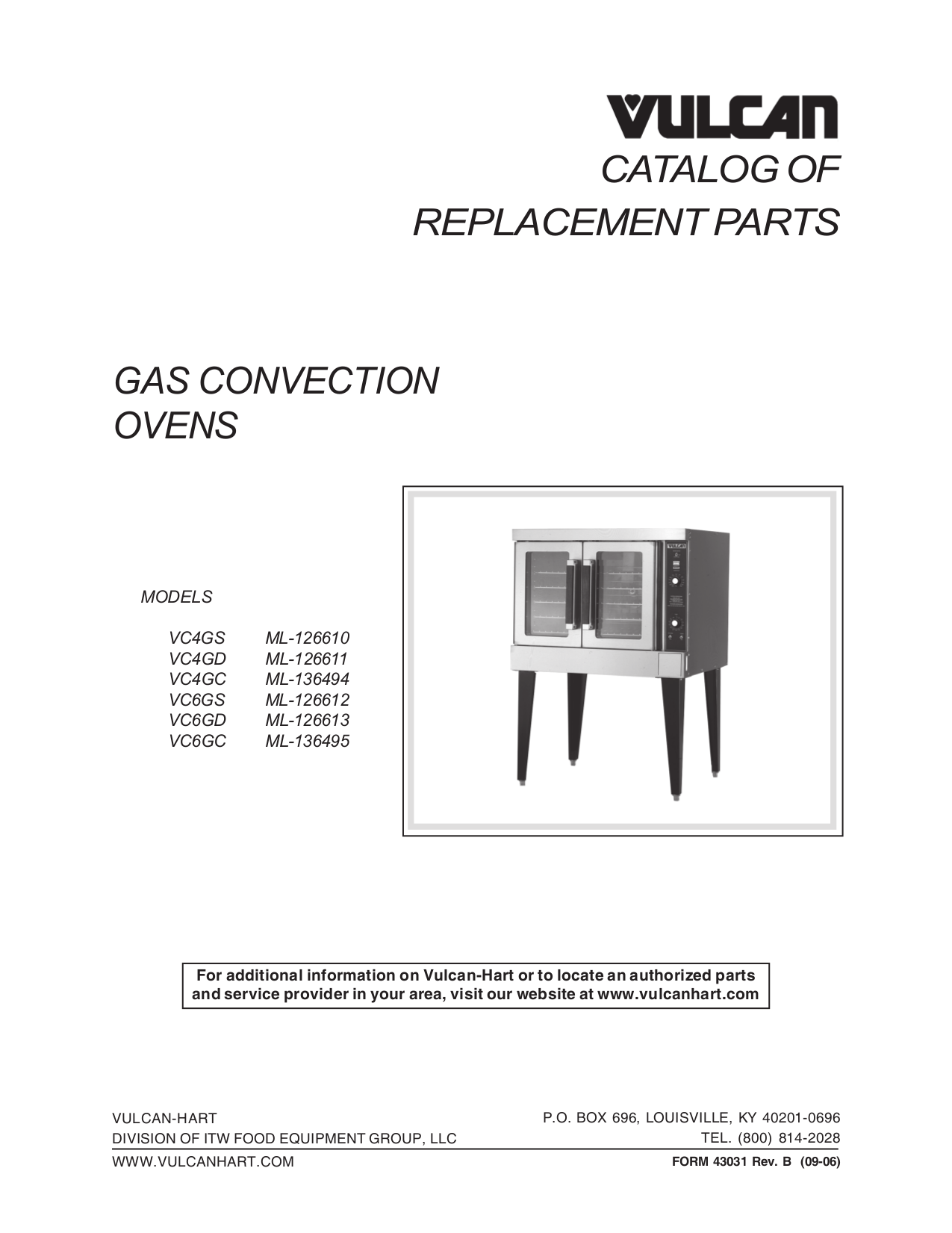 Download free pdf for Vulcan VC4GD Oven manual