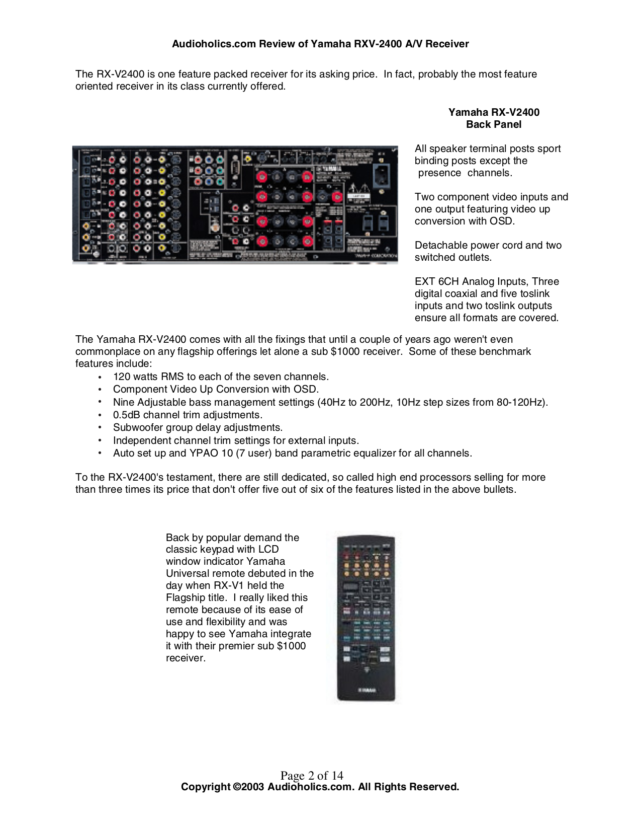 PDF manual for Yamaha Receiver RX-V1