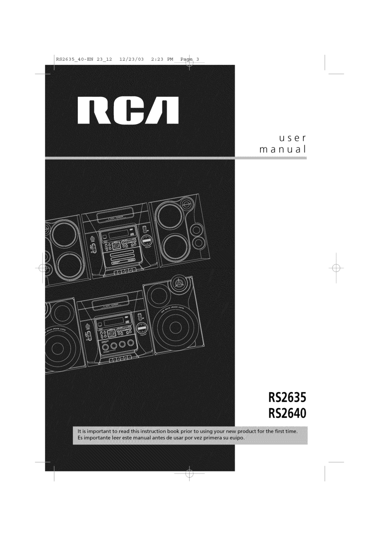 Download free pdf for RCA RS2635 Stereo Systems Other manual