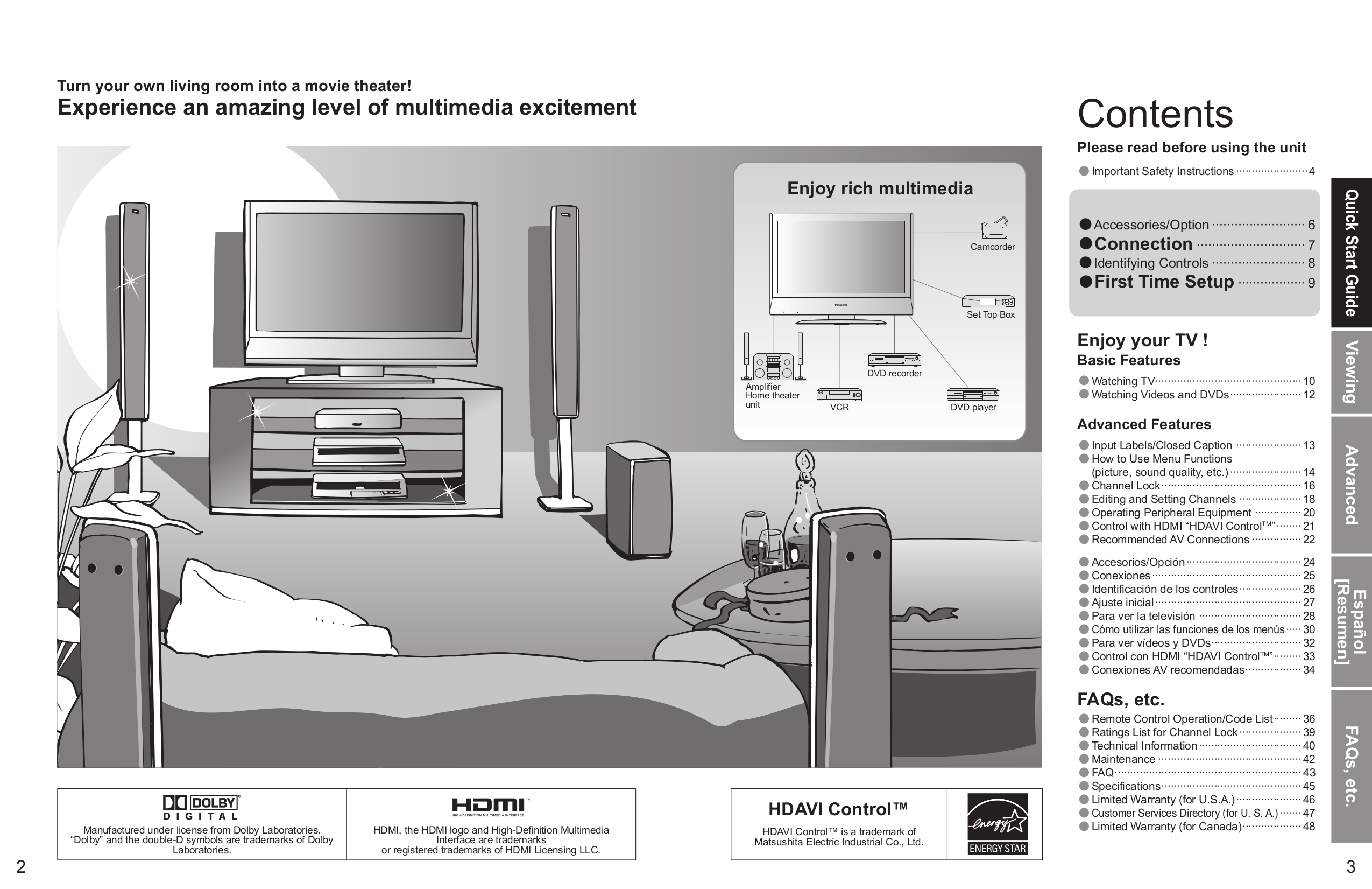 PDF manual for Panasonic TV Viera TC32LX60