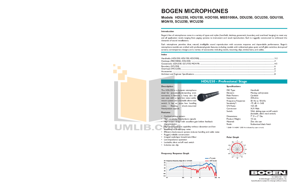 PDF manual for Bogen Other MBS1000A Microphone