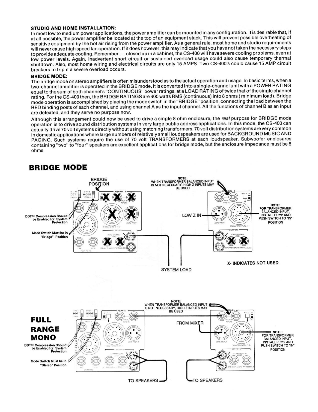 PDF manual for Peavey Amp CS 400