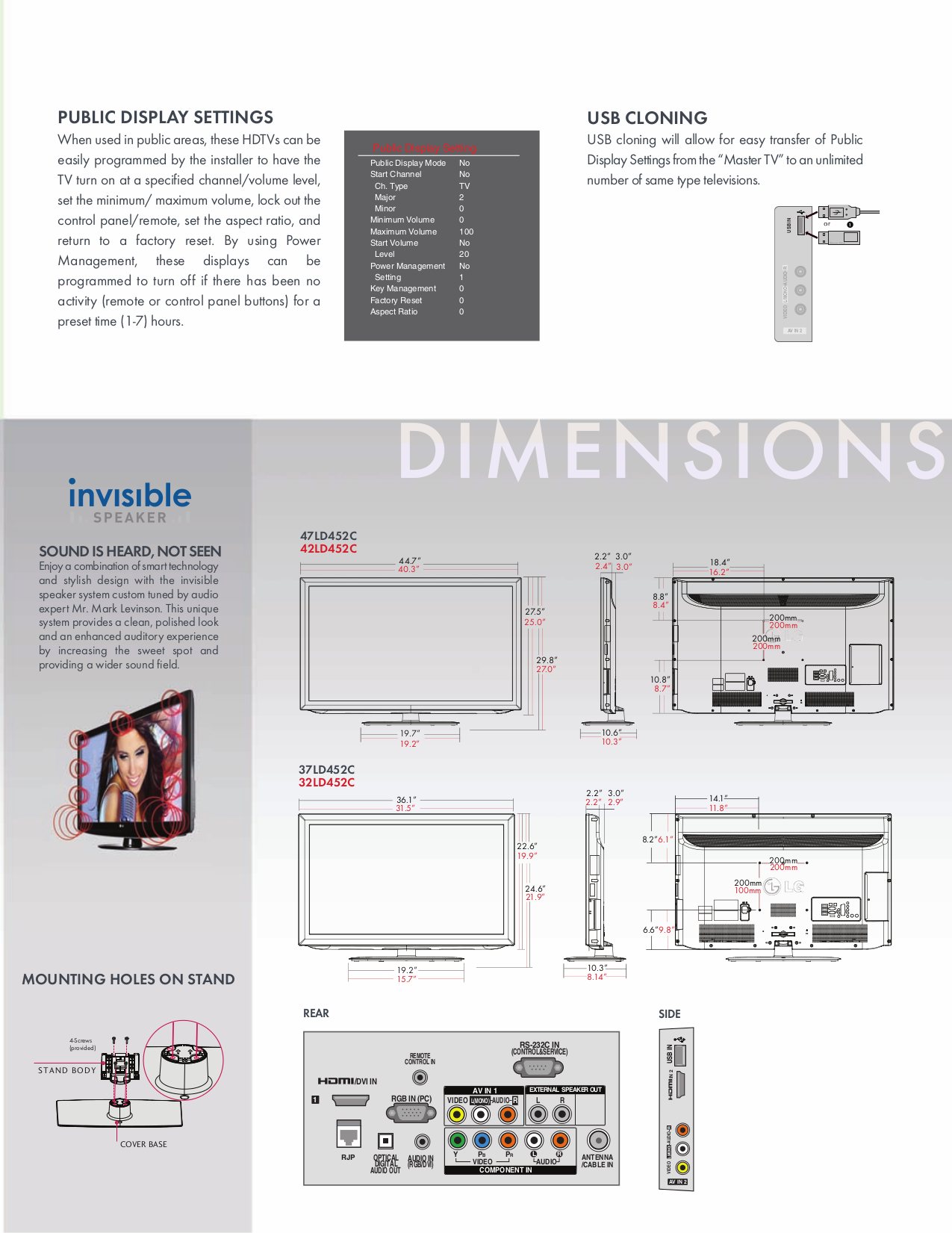 PDF manual for LG TV 32LD452C