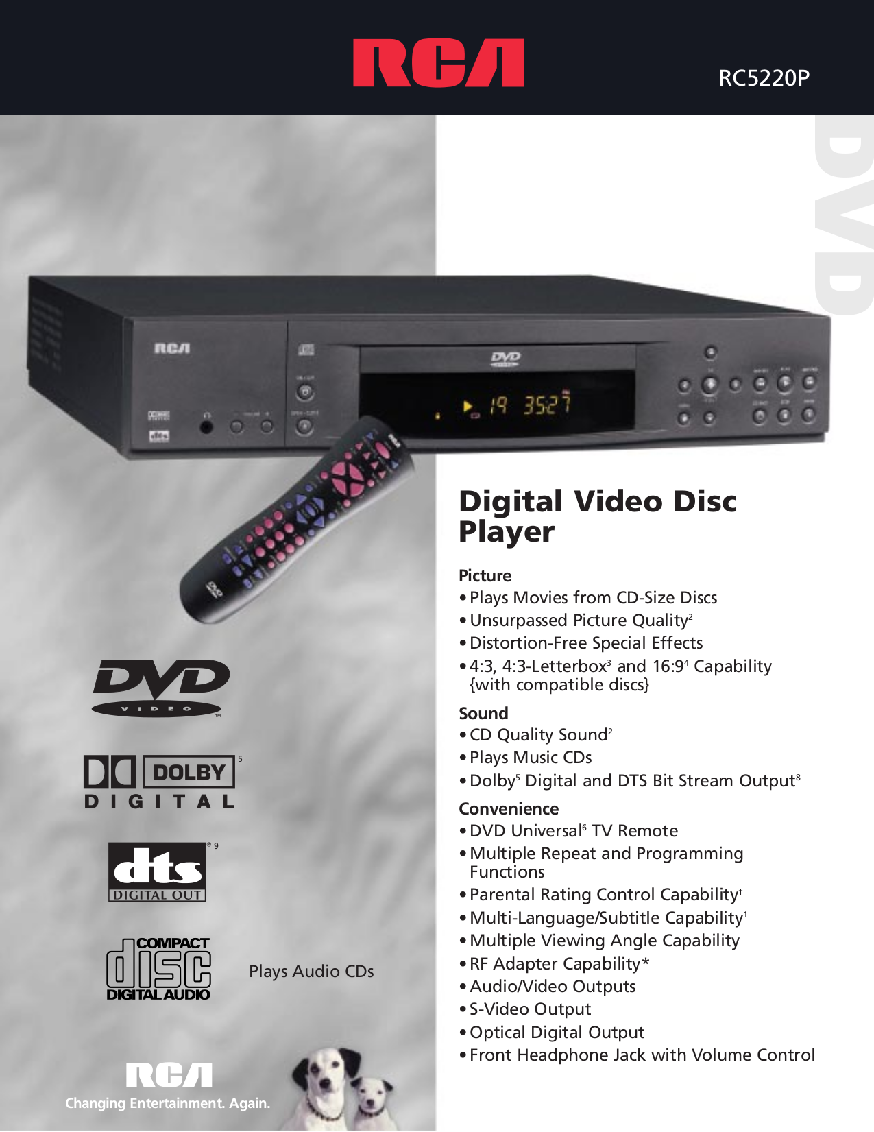 Download free pdf for RCA RC5220P DVD Players manual