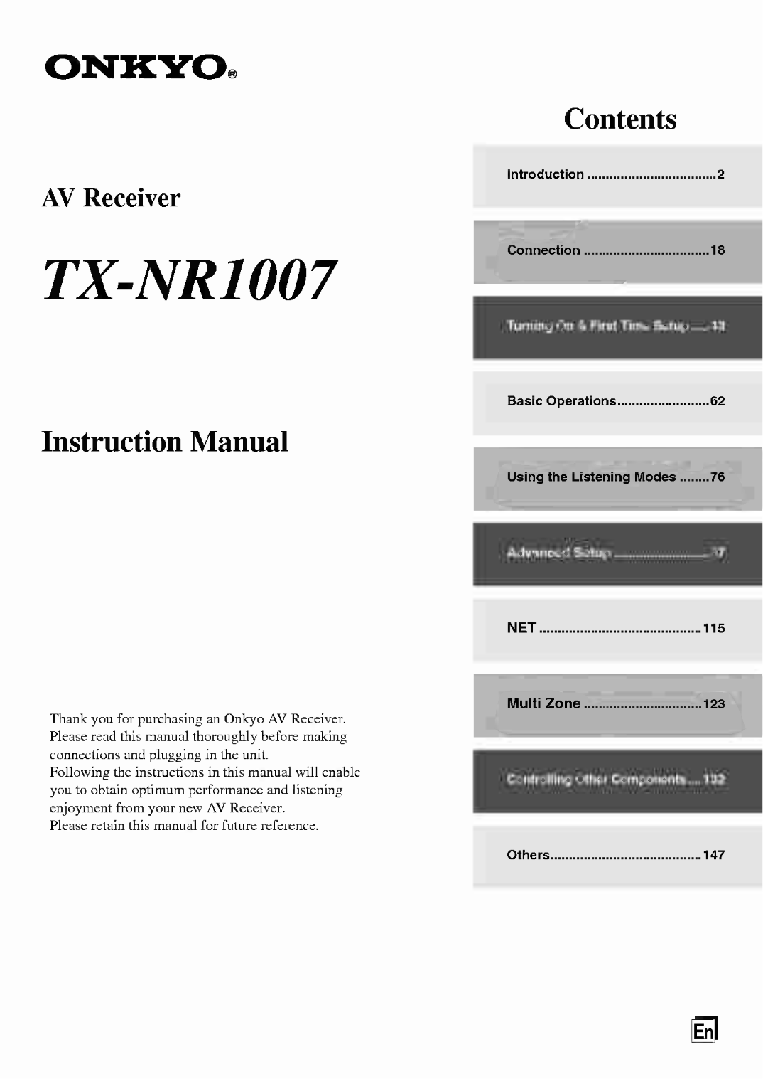 Download free pdf for Onkyo TX-NR1007 Receiver manual