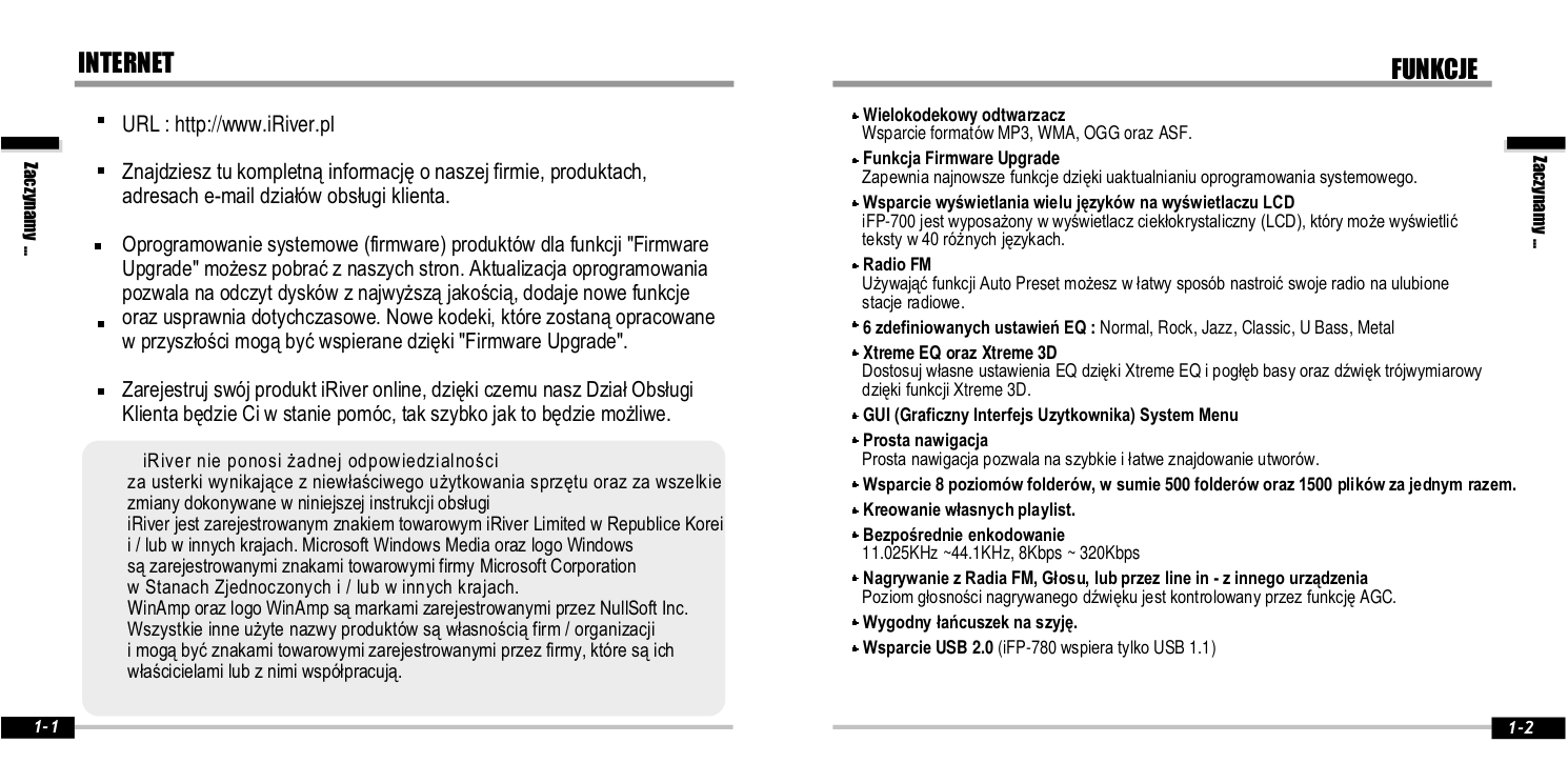 PDF manual for iRiver MP3 Player iFP790