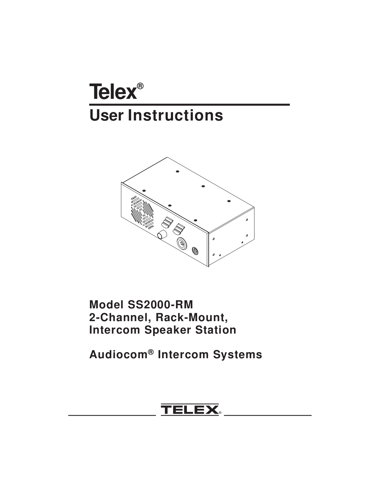 pdf for Telex Other SS2000 intercom system manual