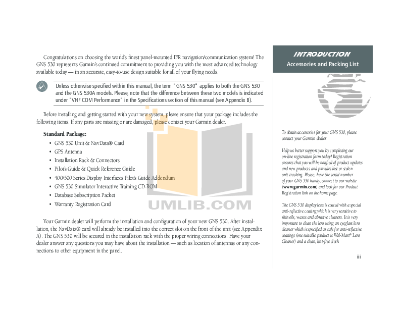 PDF manual for Garmin GPS GNS 530
