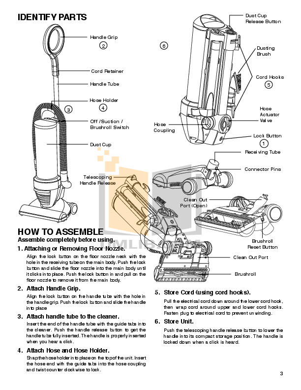 PDF manual for Eureka Vacuum Optima 431F