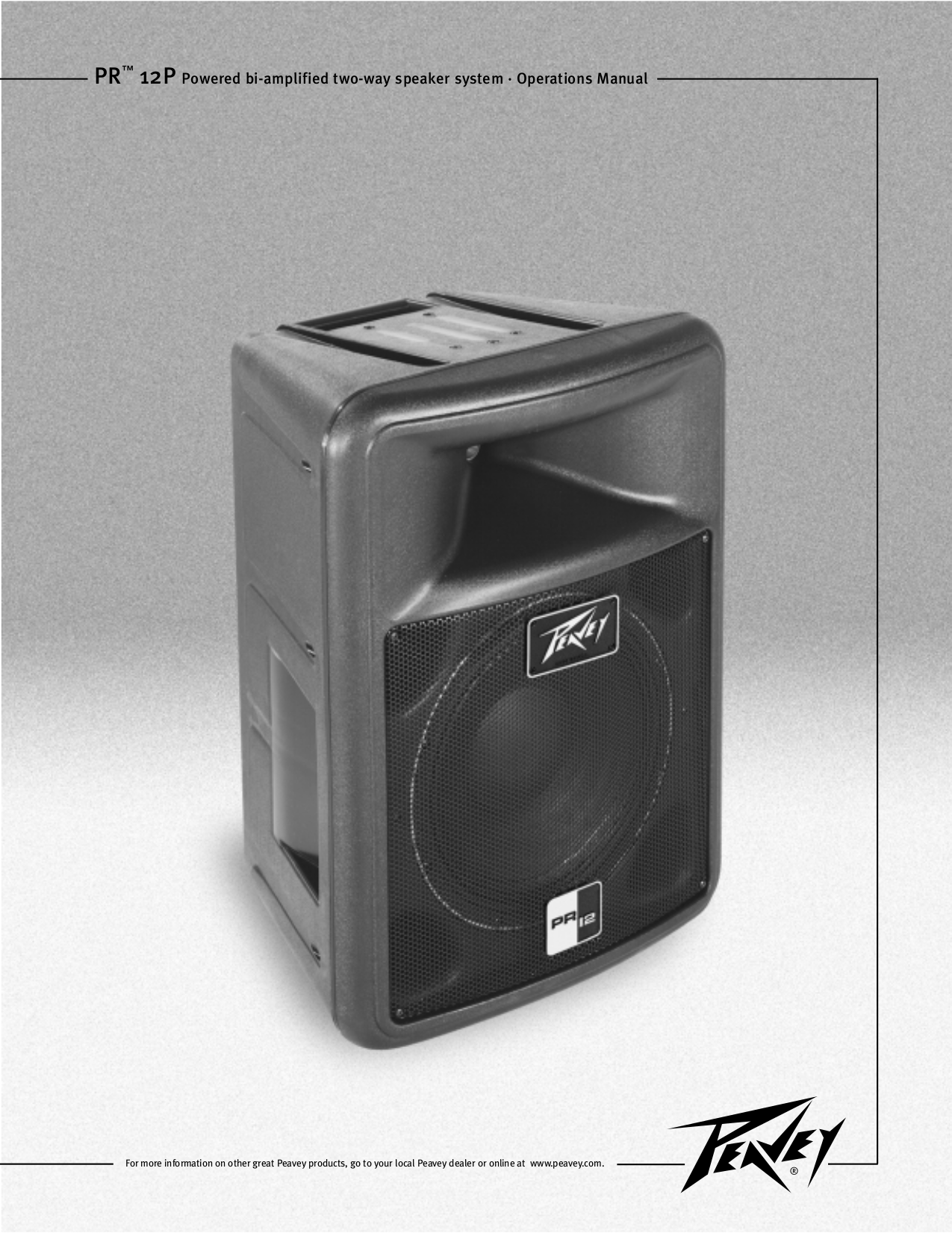 PDF manual for Peavey Speaker PR15P