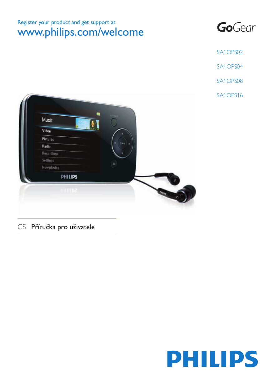 Download free pdf for Philips GoGear SA1OPS08 8GB MP3 Player manual