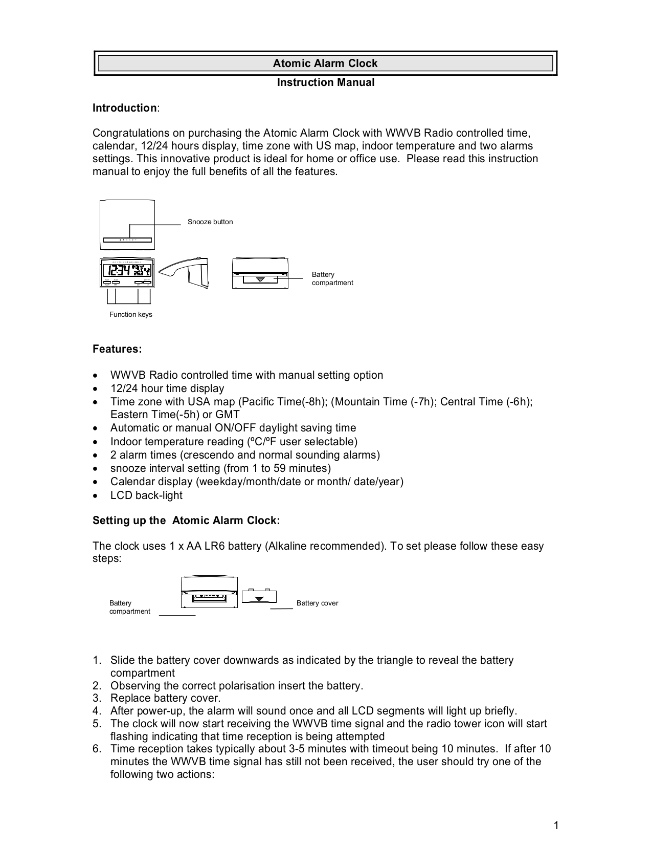 Download free pdf for Lacrosse WT2100 Atomic Alarm Clock Other manual