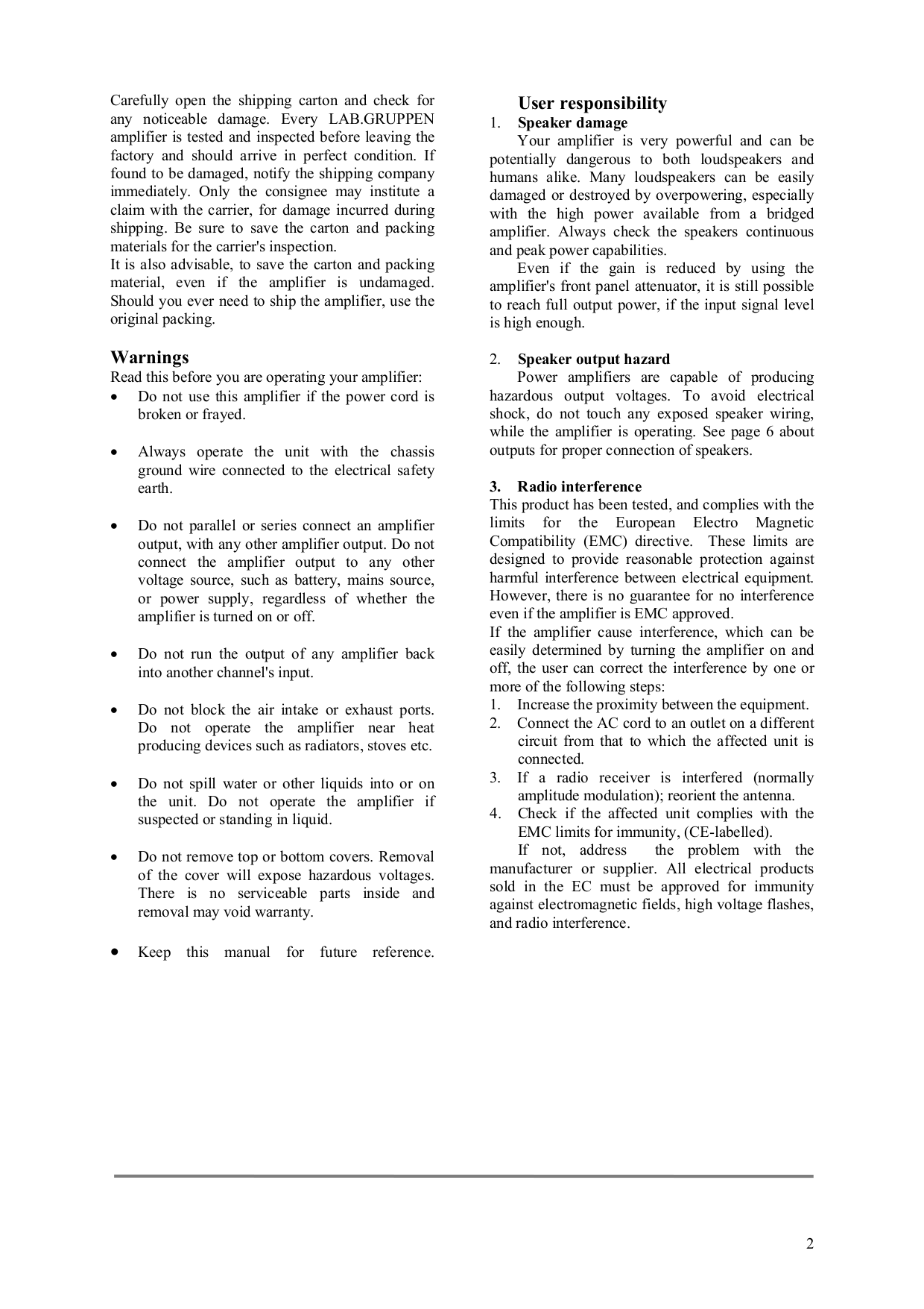 Pdf manual for lab gruppen amp lab 1000