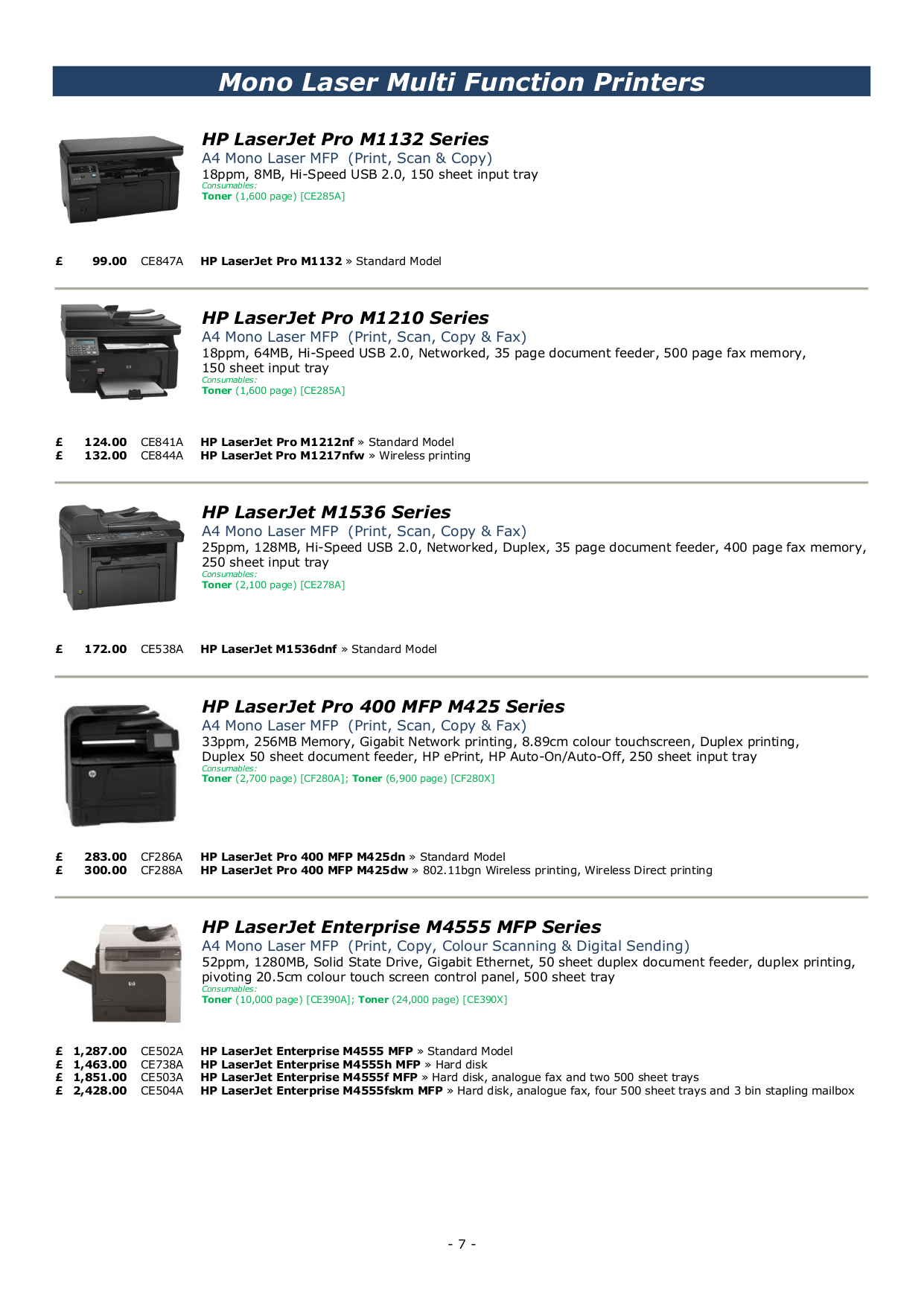 PDF manual for HP Multifunction Printer Laserjet,Color Laserjet M1217nfw