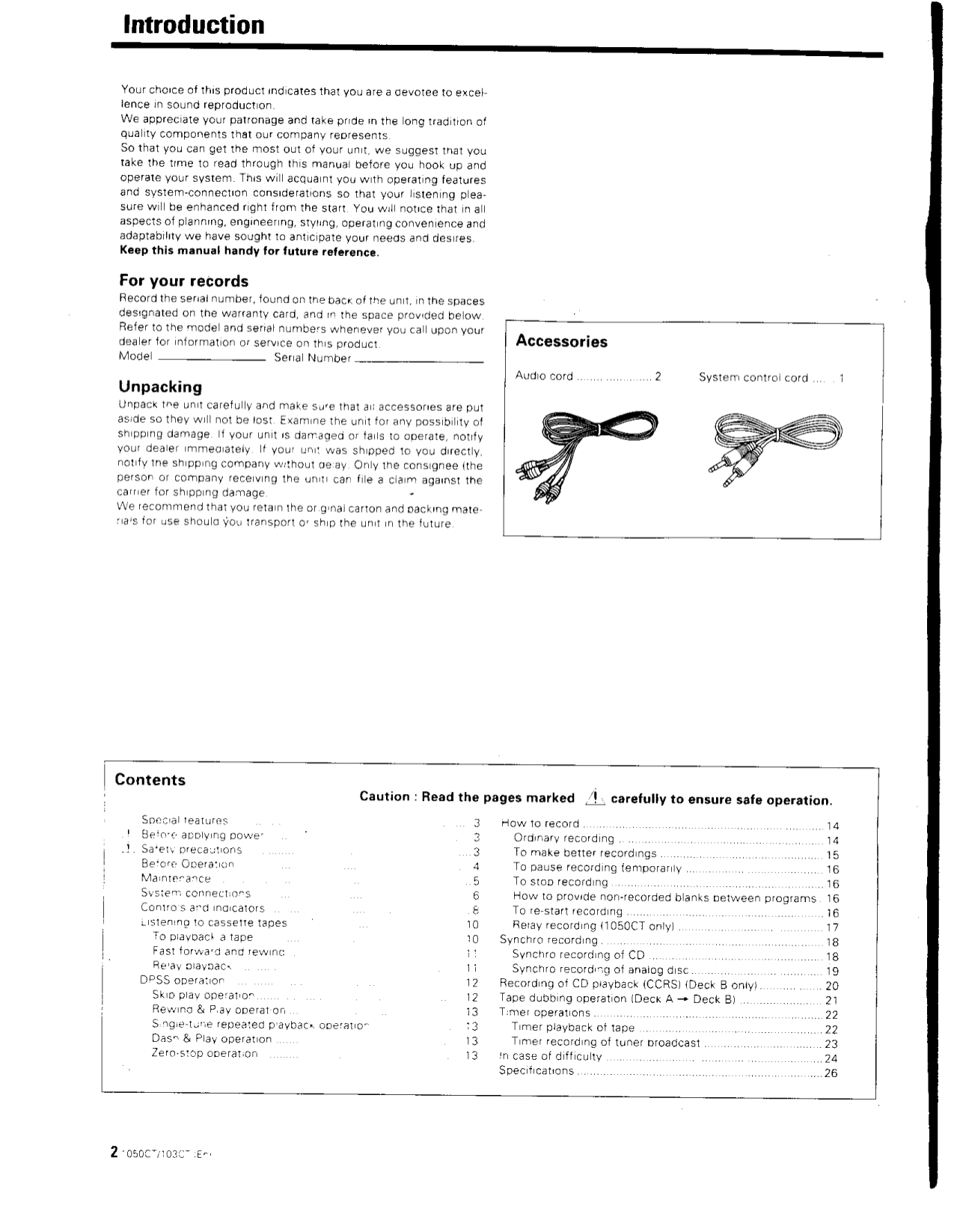 PDF manual for Kenwood Tape Deck CT203