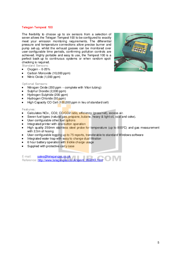 PDF manual for Bacharach Other HGM300 Gas Analyzers