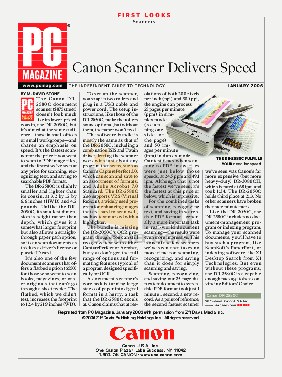 pdf for Canon Scanner imageFORMULA DR-2580C manual