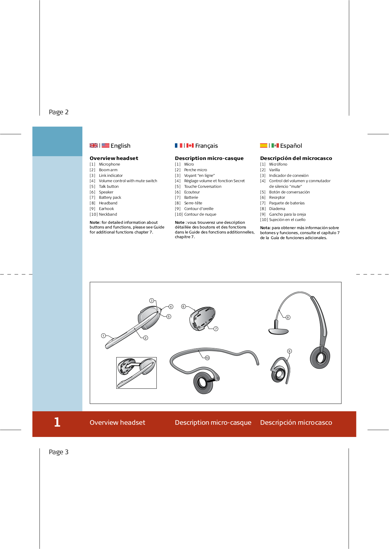 PDF manual for Jabra Headset GN 9350