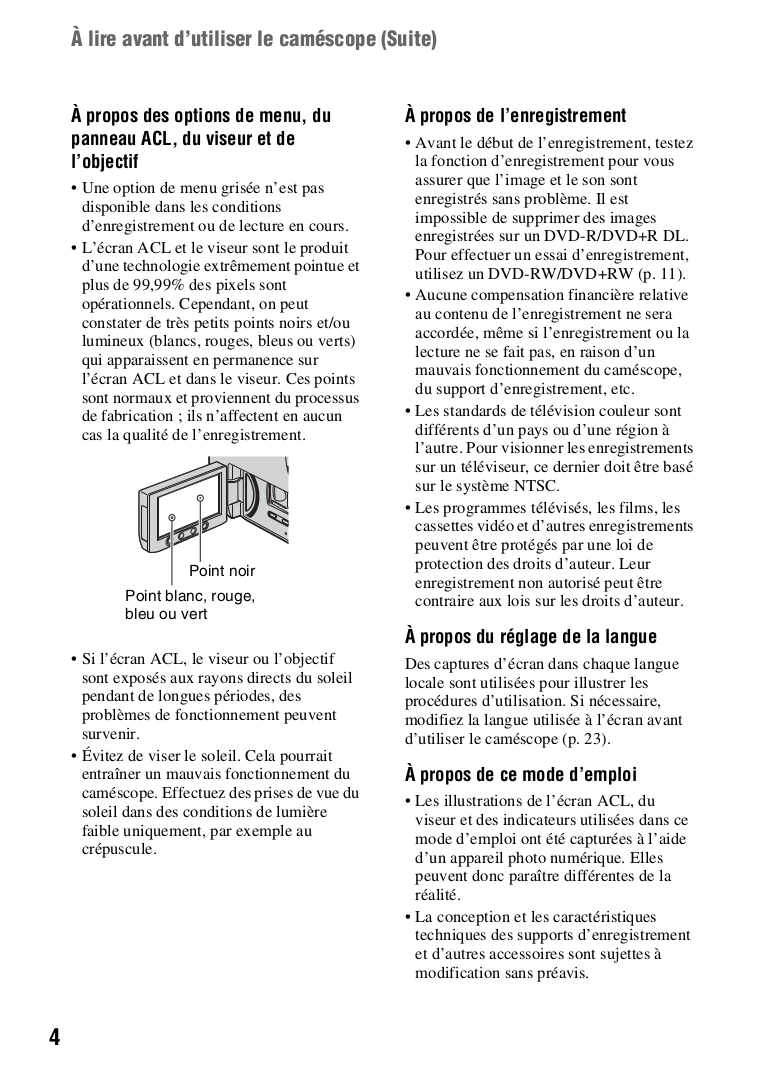 PDF manual for Sony Camcorders Handycam DCRDVD108
