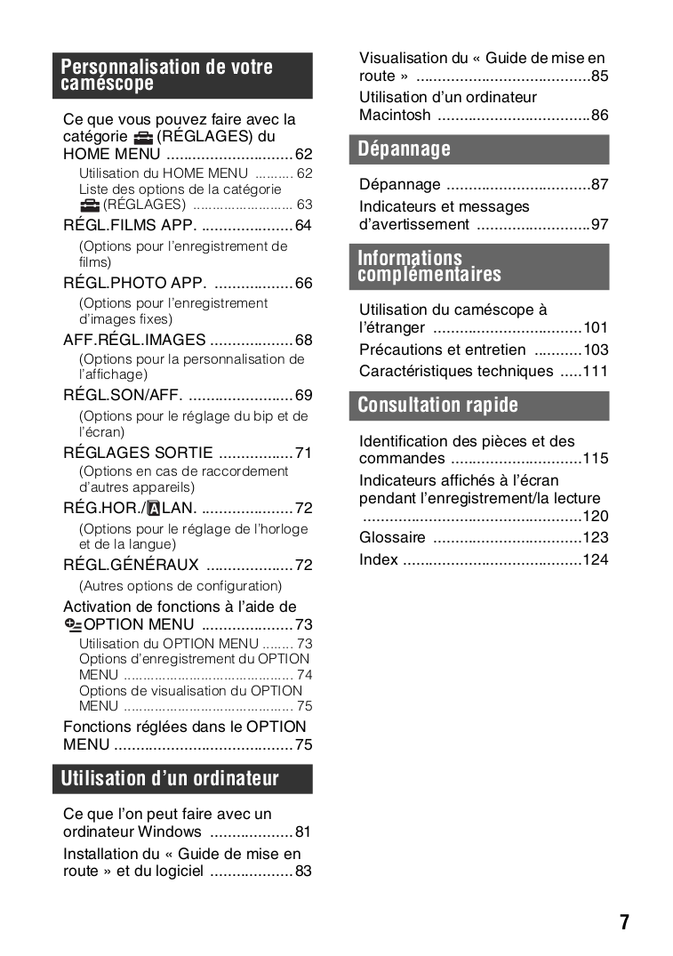 PDF manual for Sony Camcorders Handycam DCRDVD108