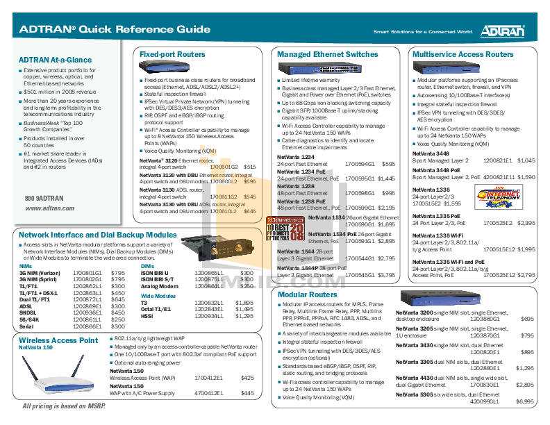 Download free pdf for ADTRAN NetVanta 3430 Router manual