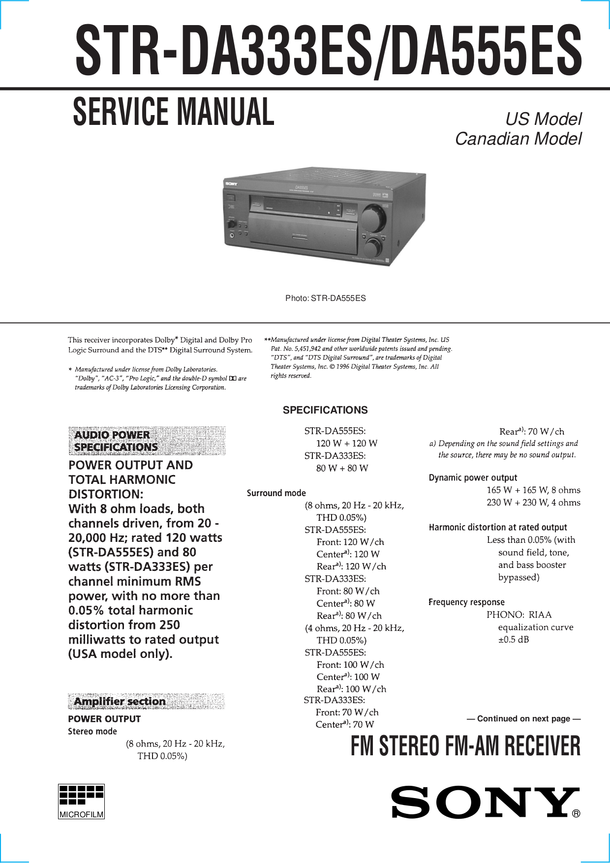 Download free pdf for Sony RM-LJ302 Remote Control manual