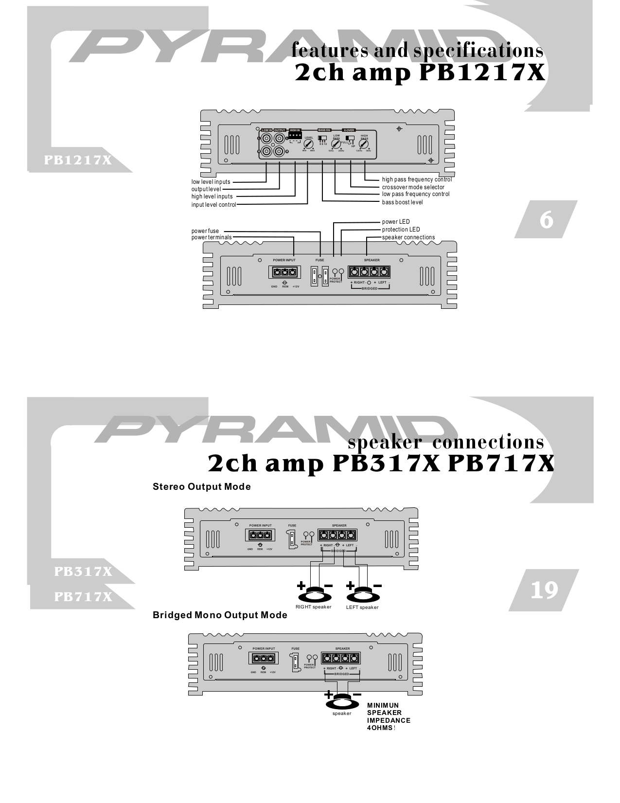 PDF manual for Pyramid Car Amplifier PB70