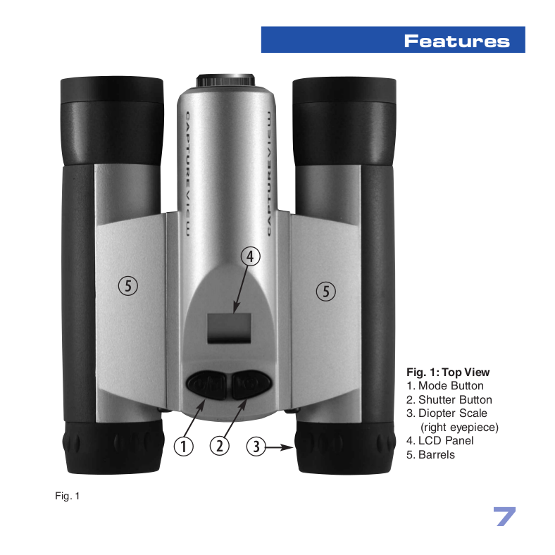PDF manual for Meade Binocular CaptureView 8x30