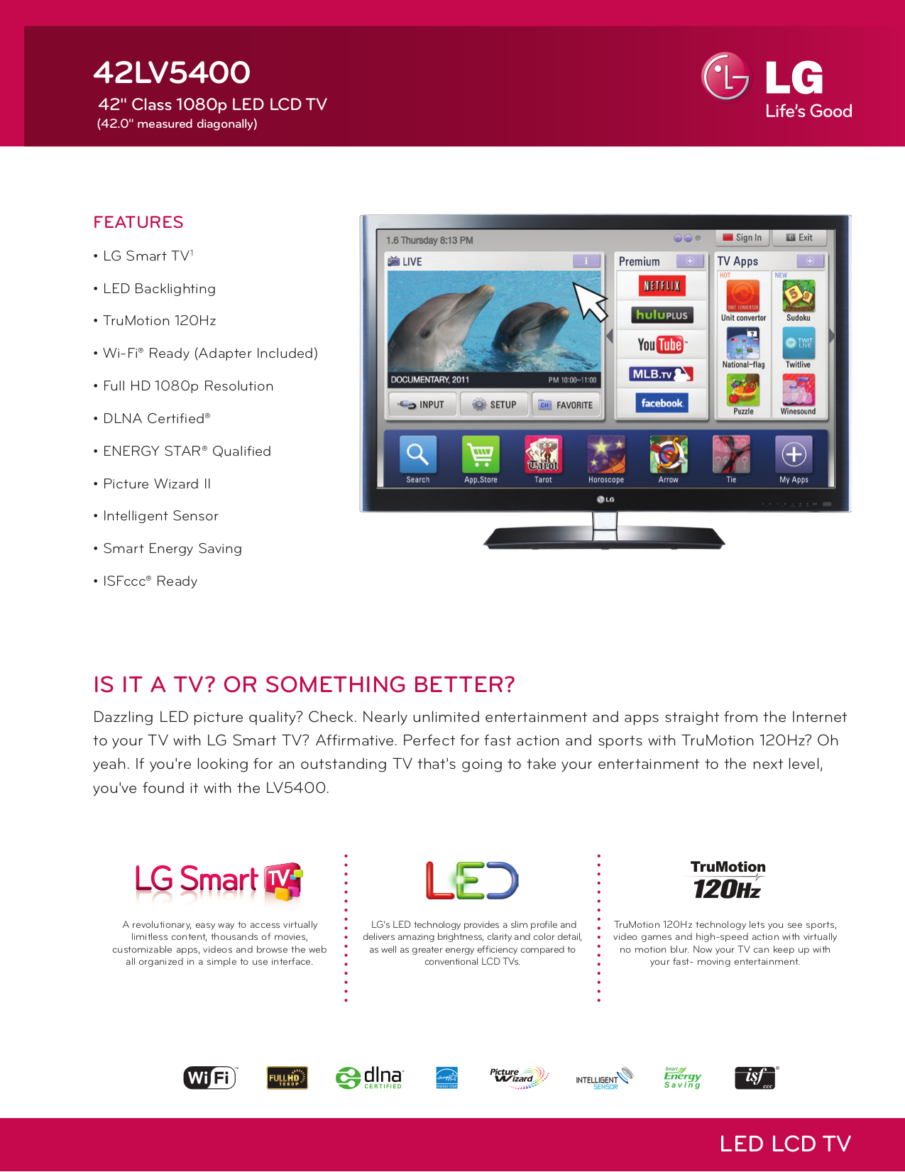 Download free pdf for LG 42LV5400 TV manual