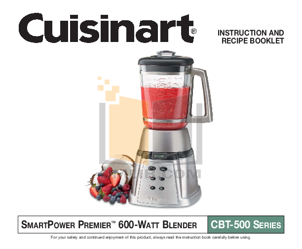 Download free pdf for cuisinart cbt500 blender manual