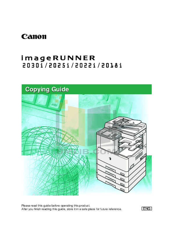 Download free pdf for Canon imageRUNNER 2018i Copier manual