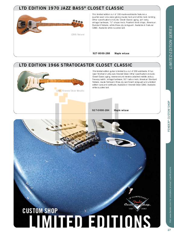 PDF manual for Fender Guitar Eric Clapton Stratocaster
