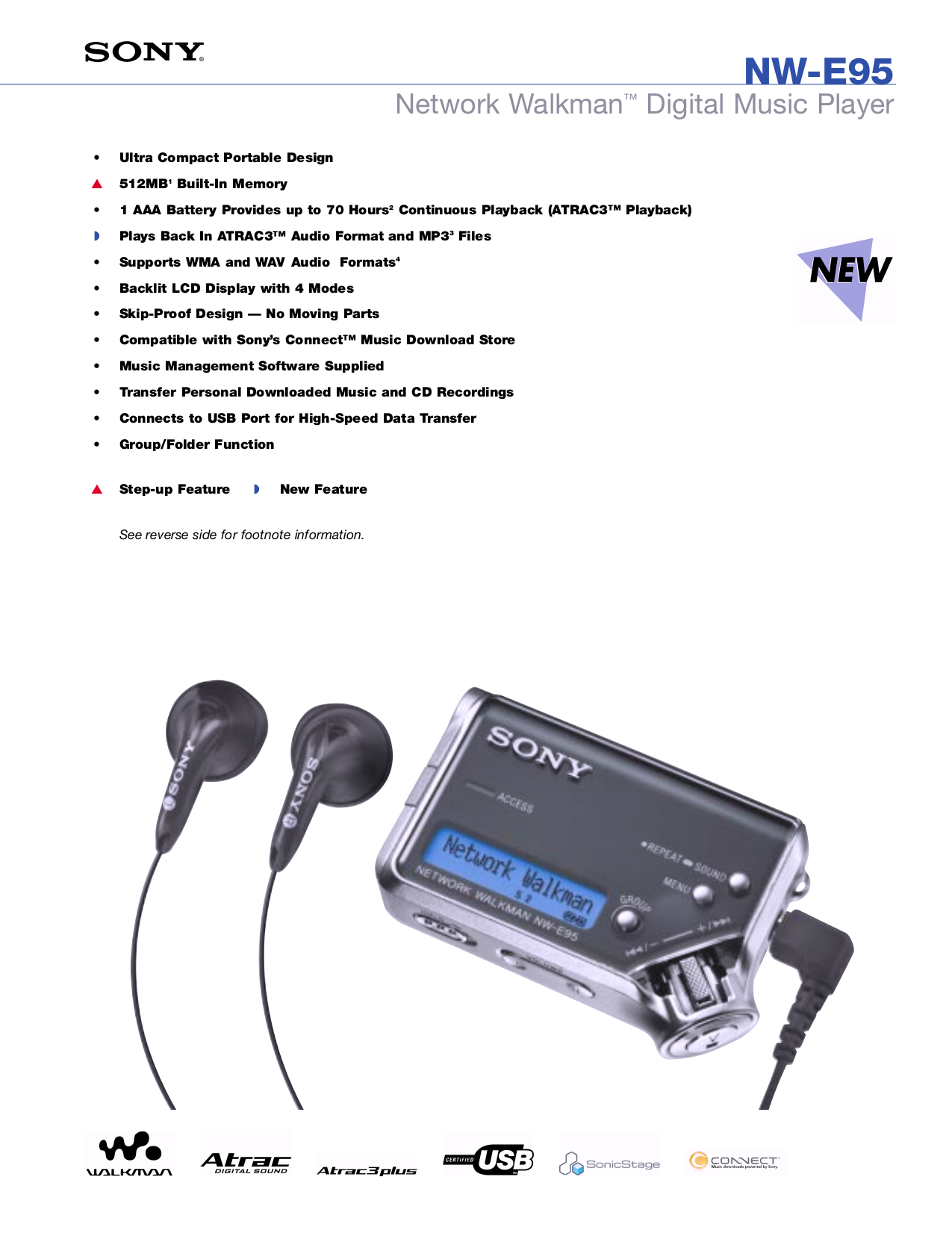 Download free pdf for Sony Walkman NWE95 MP3 Player manual