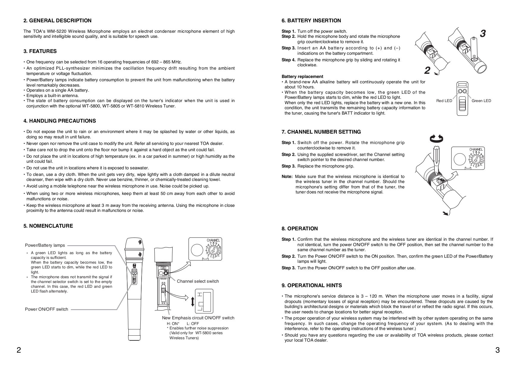 Pdf Manual For Toa Other Wm-5220 Microphones