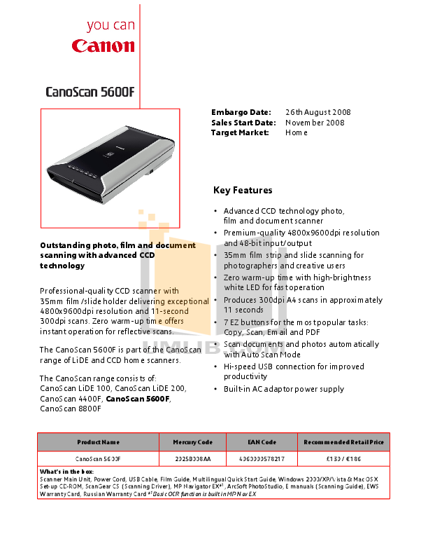 canoscan 5600f driver for mac os x