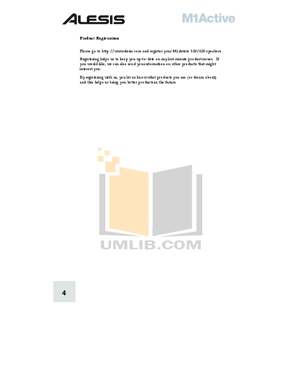 PDF manual for Alesis Monitor M1 Active 520