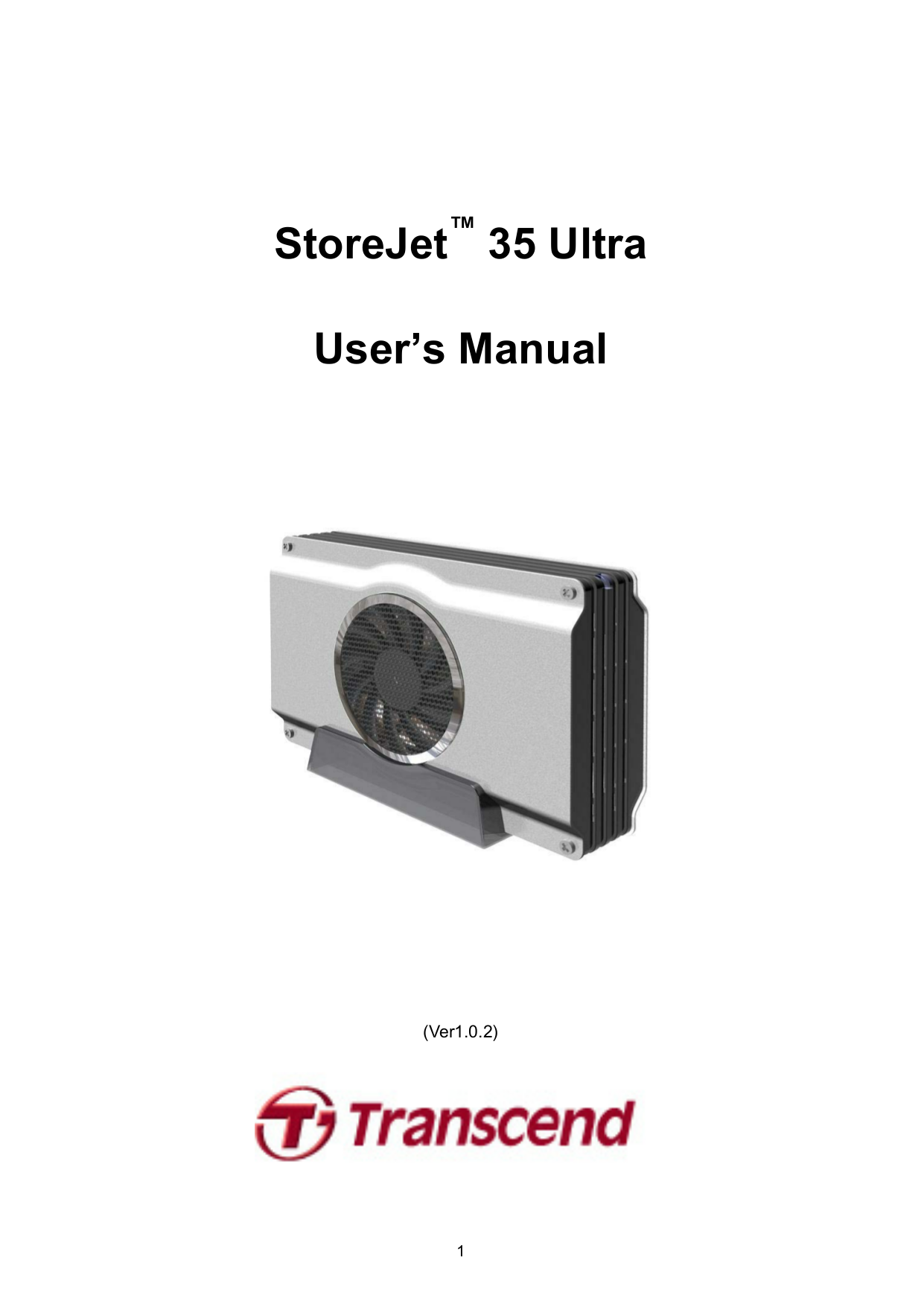 pdf for Transcend Storage StoreJet 35 Ultra 500GB manual