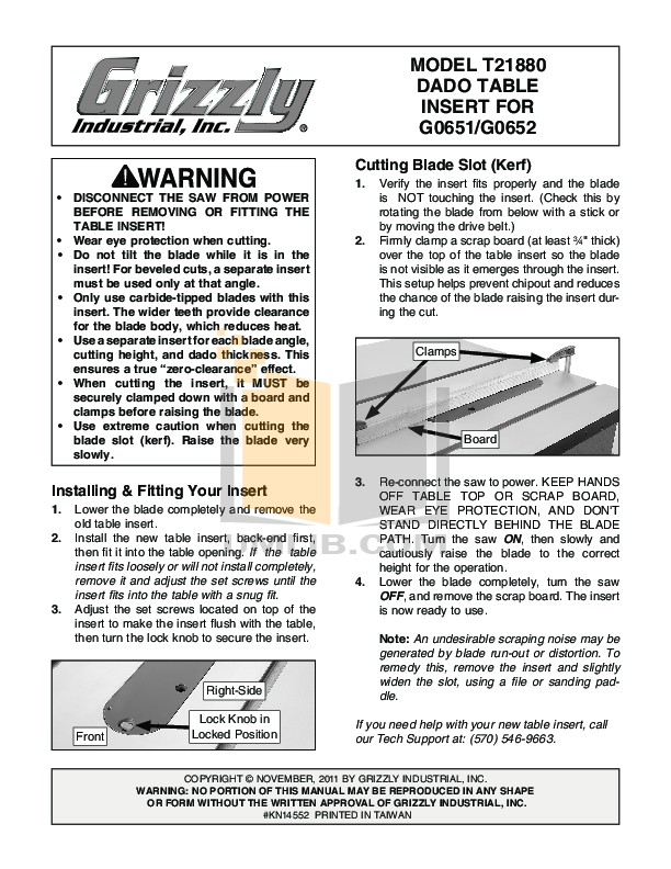 Download free pdf for Grizzly G0651 Table Saw Other manual